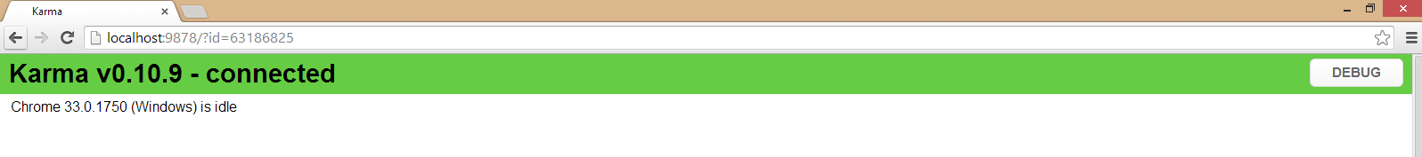 Machine generated alternative text:
f Karma X
- C [IocaIhost:9878/?id=63186825
Karma vO.1O.9 - connected
Chrome 33.01750 (Windows) is idle
_Lx
F1